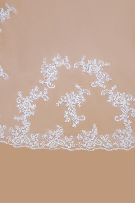 3M Lace Edge Cathedral Wedding Veils With Comb White Ivory Long Tulle Veils Wedding Accessories Bridal Veil velos de novia - wedding veils