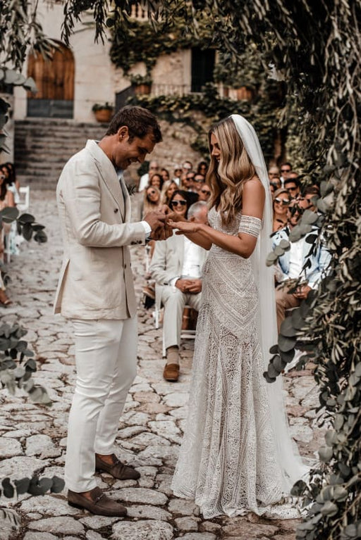Elegant Sweetheart Lace Mermaid Boho Wedding Dresses - wedding dresses