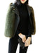 Faux Fur Coats For Women Turndown Collar Sleeveless Hunter Green Short Winter Coat